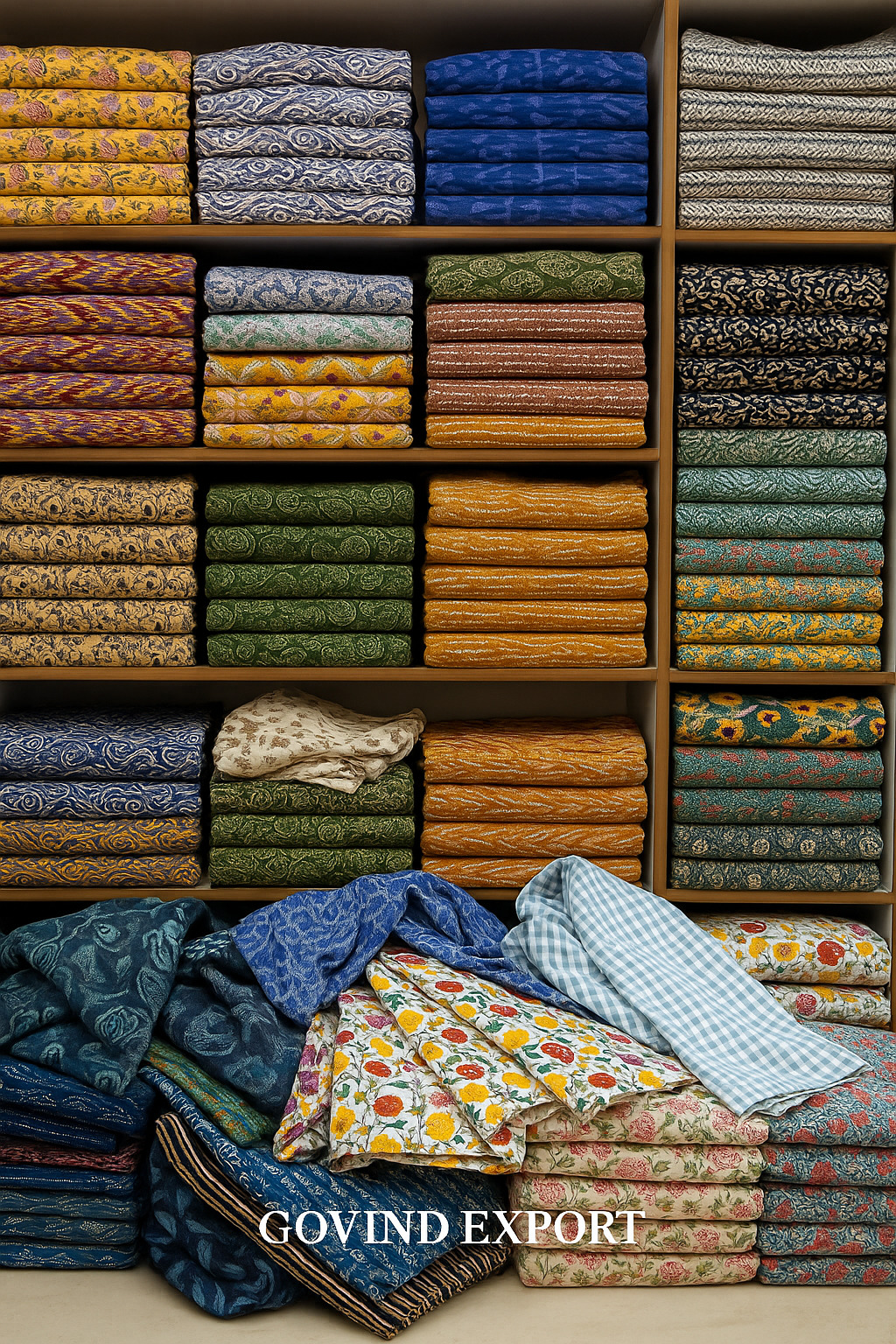 handmade Mugal flower print fabric